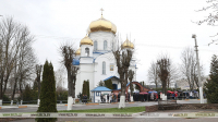 Lukashenko visits Transfiguration Church in Shklov on Easter