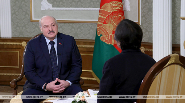 Lukashenko giving interview to Japan&#039;s TBS Television
